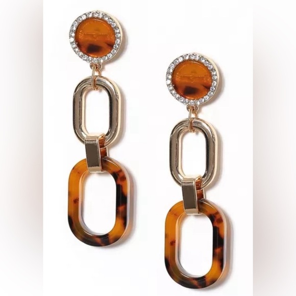 River Island Jewelry - NWOT River Island Tort & Sparkle Link Drops